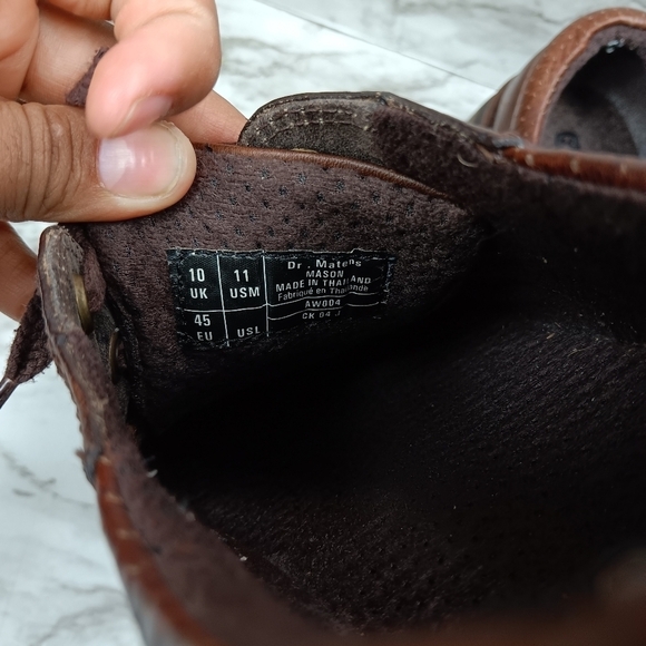DR. MARTENS Boston Men's Brown Leather Lace Up Oxford Loafers Size 11 - Picture 12 of 13